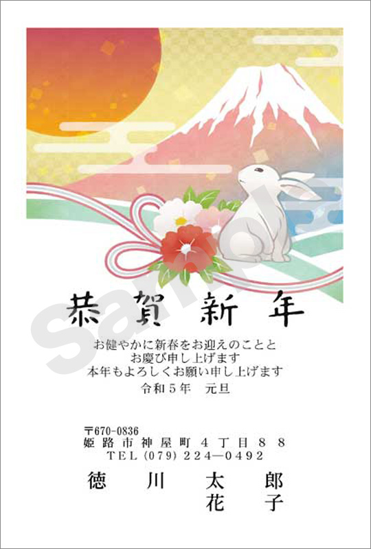 年賀状　フルカラー（スタンダード絵柄）　はがき代込　4205