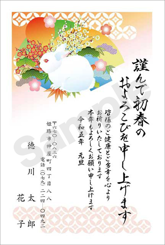 年賀状　フルカラー（スタンダード絵柄）　はがき代込　4222