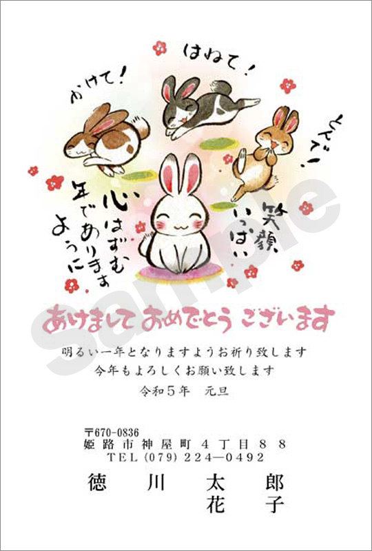 年賀状　フルカラー（こだわり絵柄）　はがき代込　4403