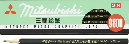 三菱鉛筆 事務用鉛筆 9800 1ダース（12本入）| 緑軸 定番 オフィス 軽作業 採点 日本製 [硬度：HB/B/2B/H/2H]