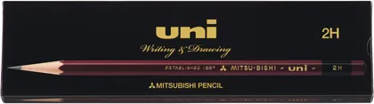 三菱鉛筆 ユニ (uni) 鉛筆 紙箱 [uni-K] 1ダース（12本入）| 事務用 学習用 デッサン 定番 高級鉛筆 [硬度：HB/B/2B/4B]