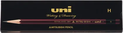 三菱鉛筆 ユニ (uni) 鉛筆 紙箱 [uni-K] 1ダース（12本入）| 事務用 学習用 デッサン 定番 高級鉛筆 [硬度：HB/B/2B/4B]