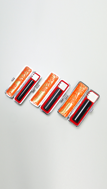 印鑑3本セット（C） 信玄（黒彩華）