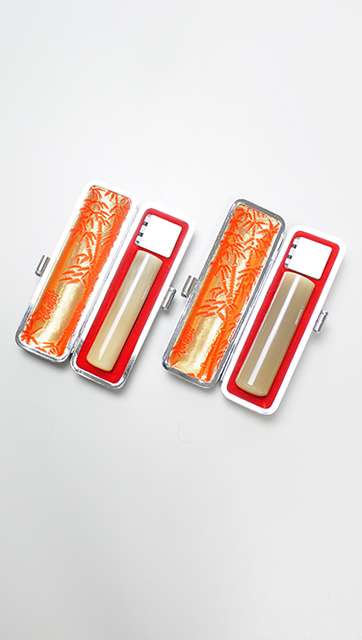 印鑑2本セット（B） オランダ水牛 純白（白卸）