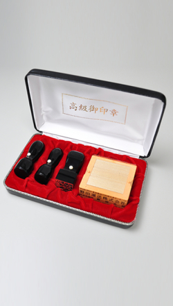 会社設立完全4点セット【A】-1 黒水牛（極上芯持）（角印21.0mm+親子印）