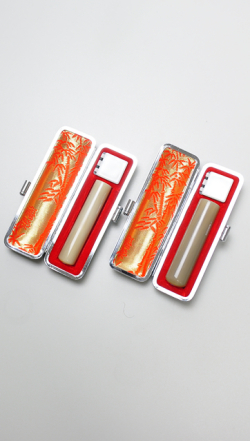 印鑑2本セット（A） オランダ水牛 純白（白卸）