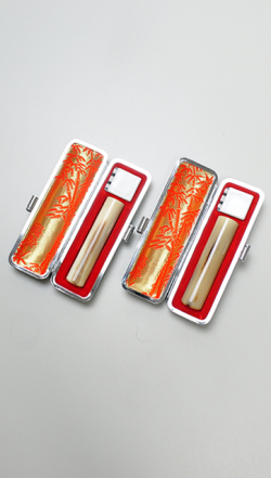 印鑑2本セット（A） オランダ水牛 淡色（特上卸）
