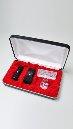 会社設立完全3点セット【B】 信玄（黒彩華）（角印21.0mm+プラスティック台）