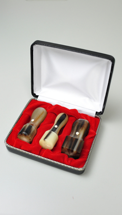 会社設立応援3点セット【C】-1 オランダ水牛 濃色（中卸）（角印21.0mm）