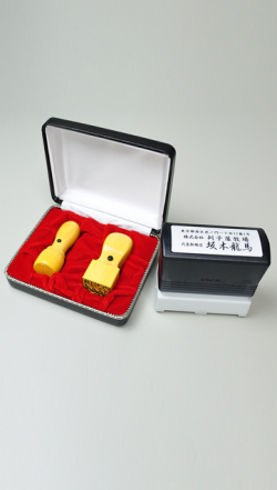 会社設立完全3点セット【B】 薩摩本柘（角印24.0mm+浸透印）