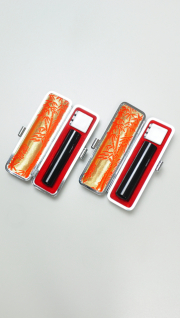 印鑑2本セット（A） 黒水牛（極上芯持）
