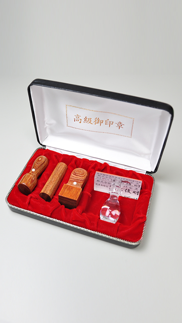 会社設立完全4点セット【A】-2 彩華（角印21.0mm+プラスティック台）