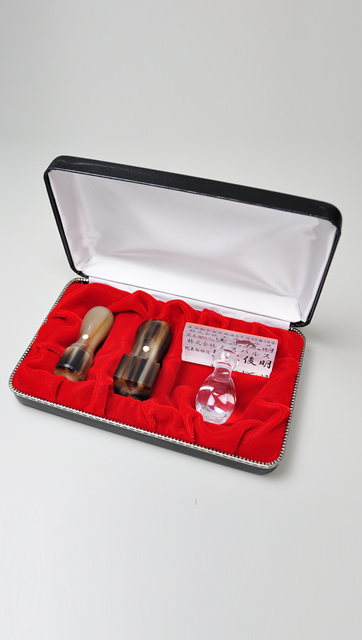 会社設立完全3点セット【B】 オランダ水牛 濃色（中卸）（角印24.0mm+プラスティック台）