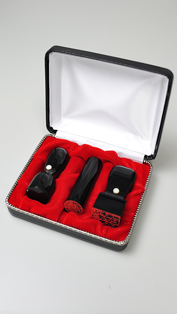 会社設立応援3点セット【C】-2 黒水牛（極上芯持）（角印24.0mm）