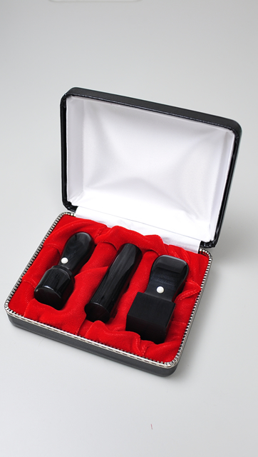 会社設立応援3点セット【C】-2 信玄（黒彩華）（角印24.0mm）