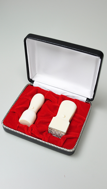 会社設立応援2点セット【D】 本象牙（特選） （角印21.0mm×60mm）