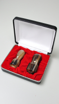会社設立応援2点セット【D】 オランダ水牛 濃色（中卸） （角印21.0mm×60mm）
