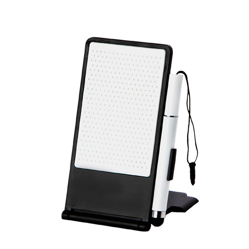 タッチペン付スマホスタンド(ボディ黒/マット白)