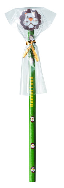 <アニマルランド>消しゴム付鉛筆