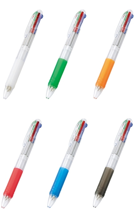 4色カラーグリップボールペン
