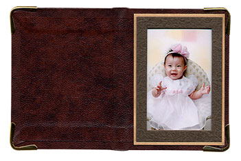 minimini台紙レザー茶