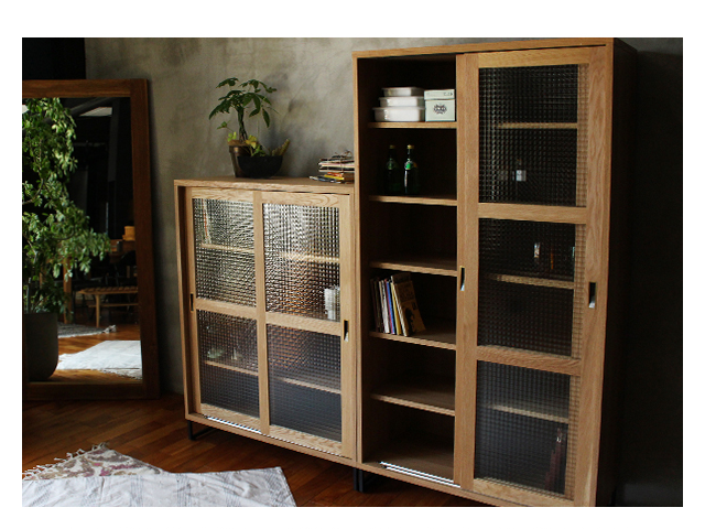 専用 a.depecheスライドガラスキャビネット splem slide glass cabinet high スプレムスライドガラス
