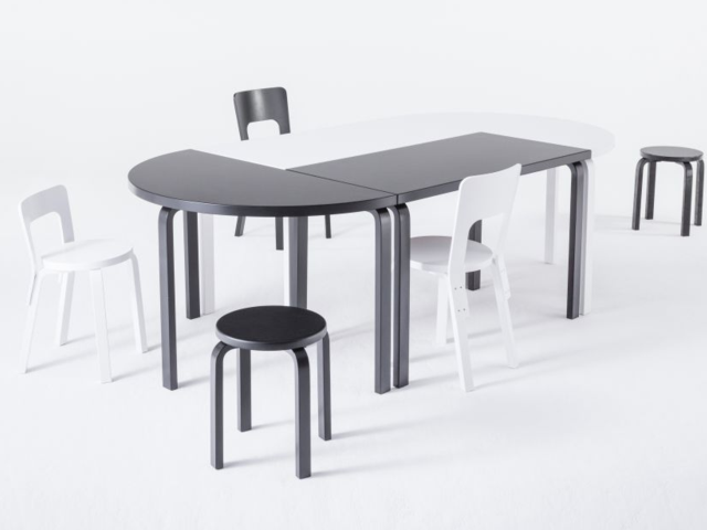 95テーブル ALVAR AALTO 1935 artek アルテック 半円型 リノリウム W1200