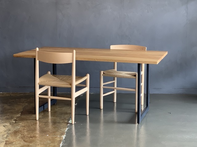 DT03ダイニングテーブル/25mm天板節有り HTD FURNITURE 無垢 スチール