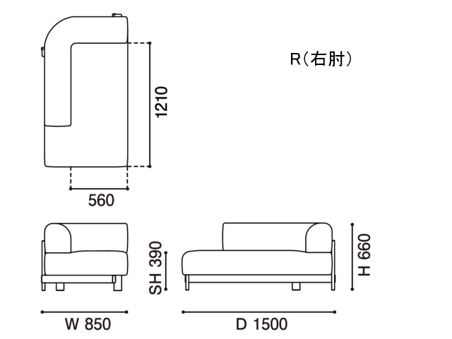 ELEPHANT SOFA CHAISELONGUE R/L エレファントソファシェーズロング右肘/左肘 KARIMOKU NEW STANDARD カリモクニュースタンダード