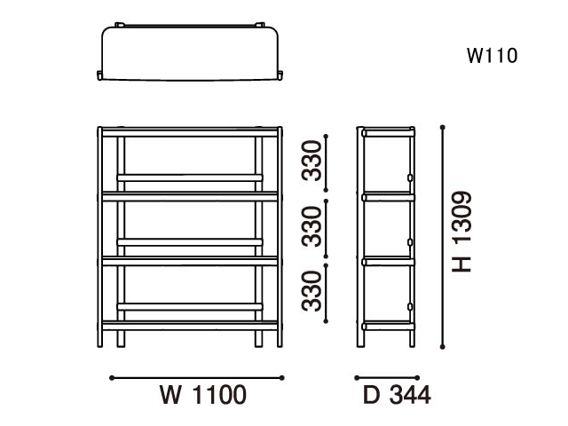 ARCHIVE SHELF 80/110 アーカイブシェルフ KARIMOKU NEW STANDARD