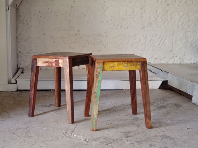 RECYCLE WOOD STOOL リサイクルウッドスツール LIFE FURNITURE ライフファニチャー