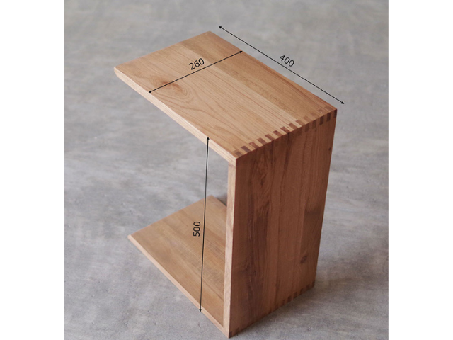 サイドテーブル コの字 木製 オーク材 ST OAK SAIDE TABLE ST OAK SAIDE TABLE ST オークサイドテーブル LIFE FURNITURE