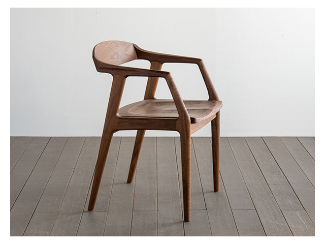 ユナ セミアームチェア ウッド SIKI FURNITURE シキファニチア／椅子