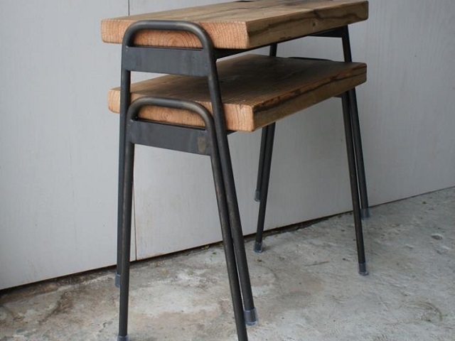 L STOOL Lスツール FACT ファクト 杉山製作所／アイアン 古材