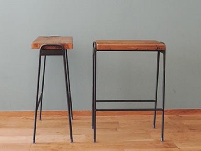 杉山製作所　ファクトHスツール 1脚（右側のもの） FACT H STOOL H STOOL Hスツール FACT ファクト 杉山製作所／アイアン 古材