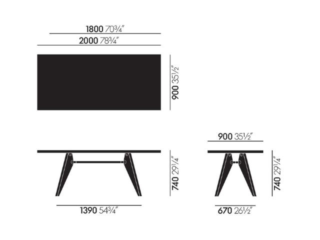 Table Solvay テーブル ソルヴェイ ダイニングテーブル ラウンド vitra ヴィトラ ジャン・プルーヴェ 無垢材