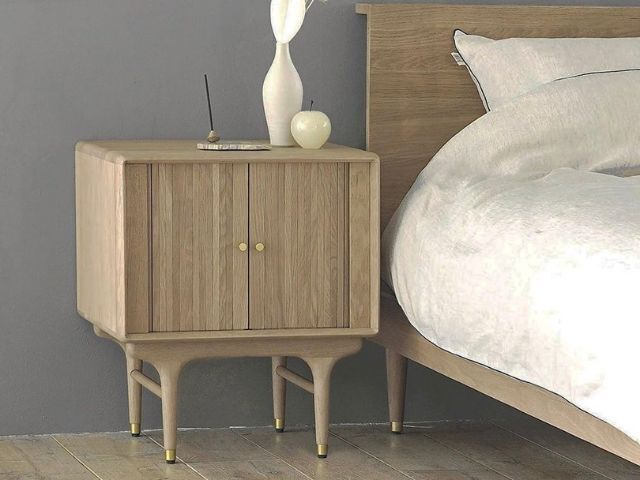 JULIE 2DOOR BEDSIDE TABLE WHITE OAK ジュリー2ドアベッドサイドテーブルホワイトオーク
