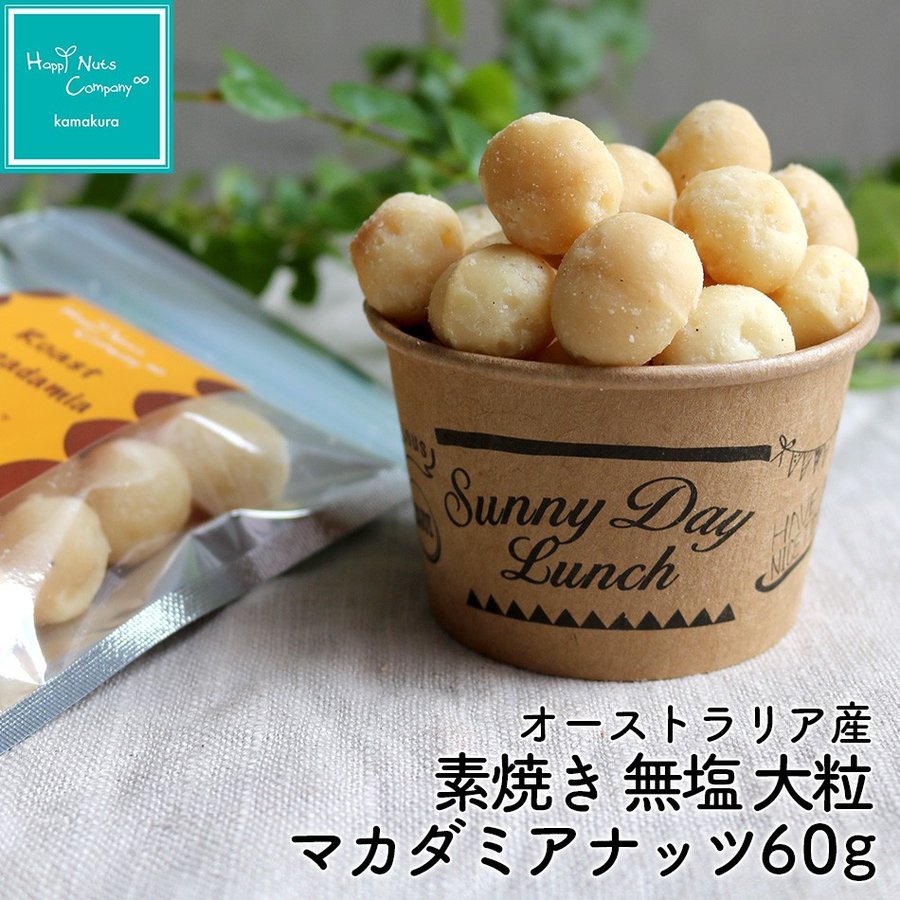 マカダミアナッツ オーストラリア産 体サポート ダイエットサポート 無塩 60ｇ ハッピーナッツカンパニー