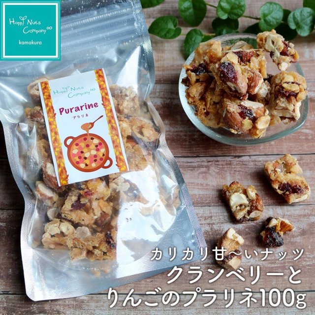 クランベリー りんご プラリネ 100g ナッツ菓子 ナッツ ドライフルーツ ハッピーナッツカンパニー
