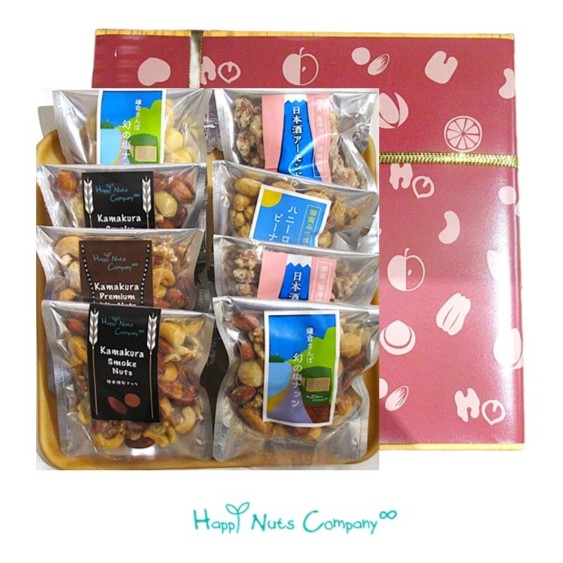 【ミックスナッツ】よこはまみやげ 湘南/鎌倉ものがたりナッツ詰め合わせ ギフト箱入り 6種類８個入り 鎌倉発祥のナッツ専門店 /公式サイト HappyNutsCompany