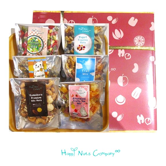 【バラエティーナッツ】 ナッツライフ詰め合わせ ギフト箱入り６種類 ミックスナッツ トッピングナッツ フルーツミックス フレーバーデーツ/公式サイト HappyNutsCompany