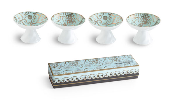 アラベスク　脚付きディッピングディッシュ4個セット