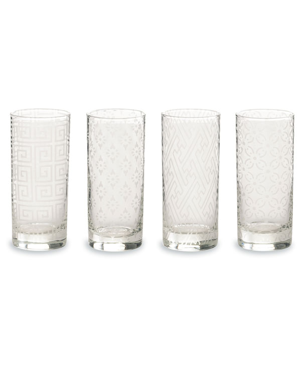 ROSANNA・ロザンナ　カリプソ　エッチドハイボールグラス4個アソートセット