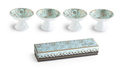 アラベスク　脚付きディッピングディッシュ4個セット