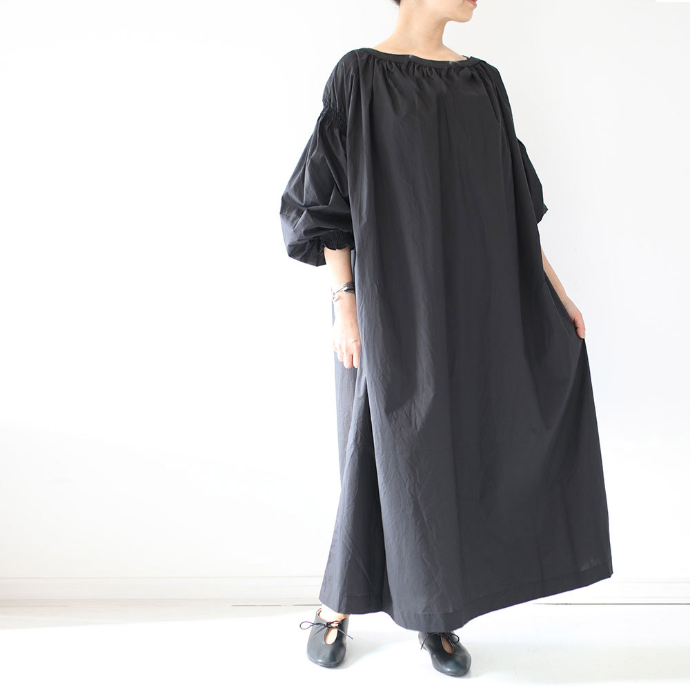 Natural Typewriter Gather Dress