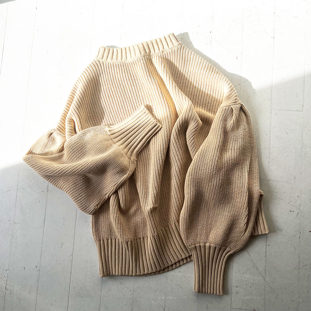 Cotton Knit Tuck Sleeve P/O