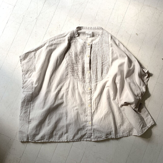 Khadi Cotton Pintuck Wide Blouse