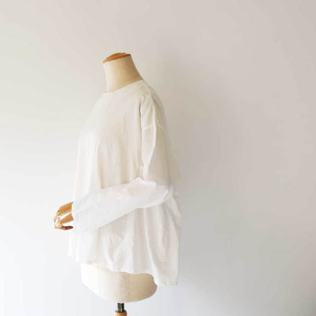 Cotton Linen Tuck Frill Blouse
