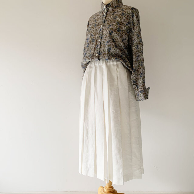 Linen Pleated Skirt   《Belle》