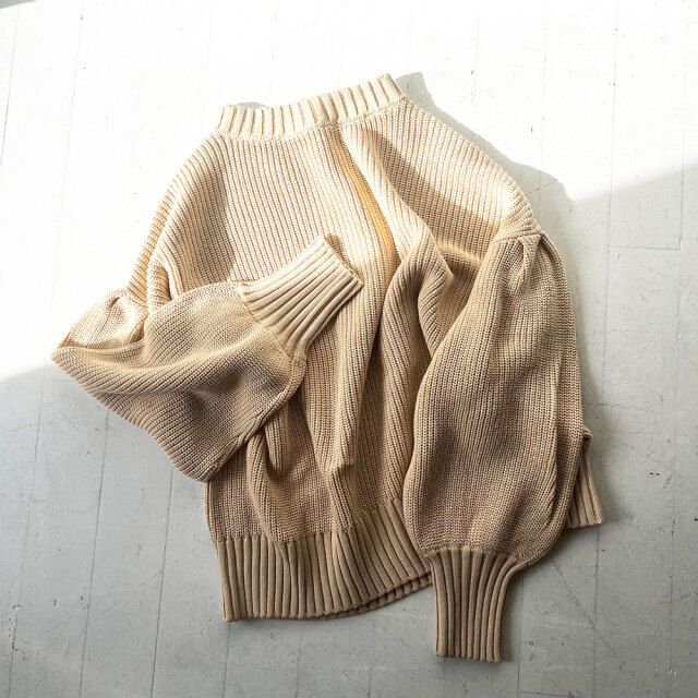 Cotton Knit Tuck Sleeve P/O